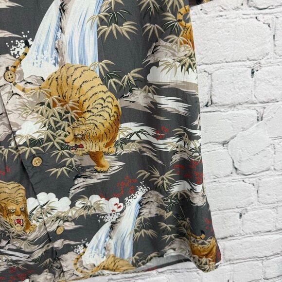 AllSaints Sumatra Hawaiian Tiger Print Shirt Size Medium C - Picture 4 of 9